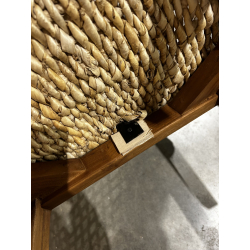 MACABANE - Fauteuil beige dossier arrondi