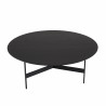MACABANE - Table basse ronde noire 78x78cm piètement métal