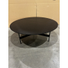 MACABANE - Table basse ronde noire 78x78cm piètement métal