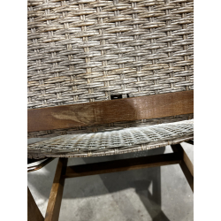 MACABANE - Chaise pliante acacia et rotin synthétique