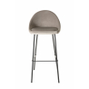 MACABANE -  Lot de 2 tabourets de bar velours chamois hauteur d'assise 80cm