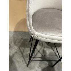 MACABANE -  Lot de 2 tabourets de bar velours chamois hauteur d'assise 80cm