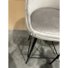 MACABANE -  Lot de 2 tabourets de bar velours chamois hauteur d'assise 80cm