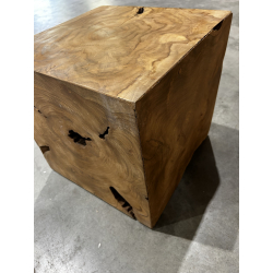 MACABANE - Cube bois nature teck