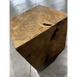 MACABANE - Cube bois nature teck