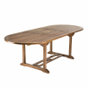 MACABANE - Table ovale extensible 180/240*100 en bois Teck huilé
