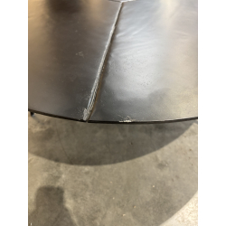 MACABANE - Table basse ronde 100x100cm en aluminium noir mat