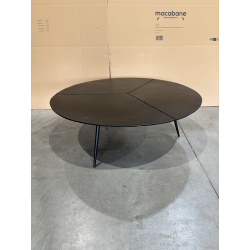 MACABANE - Table basse ronde 100x100cm en aluminium noir mat