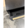 MACABANE - Console noire bois 2 tiroirs cannage