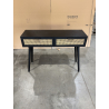 MACABANE - Console noire bois 2 tiroirs cannage