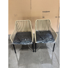 MACABANE - Lot de 2 fauteuils cordage couleur naturelle coussin assise noir