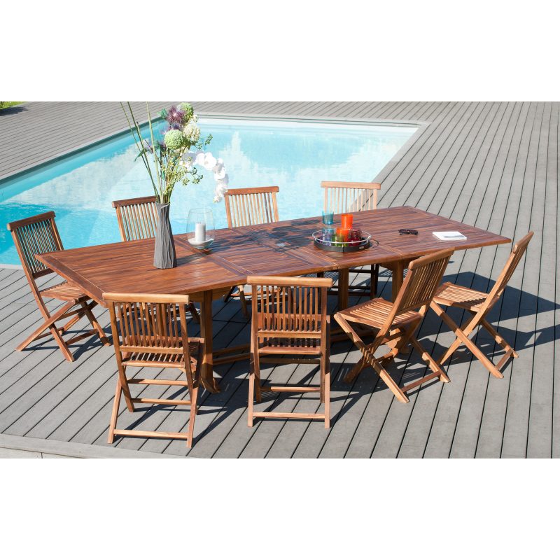 MACABANE - Table rectangulaire double extension 200/300 x 120 cm