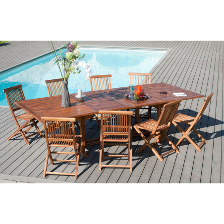 MACABANE - Table rectangulaire double extension 200/300 x 120 cm