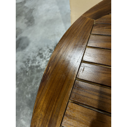 MACABANE - Table ovale extensible 180/240*100 en bois Teck huilé