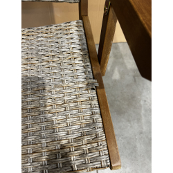 MACABANE - Lot de 2 fauteuils pliants Acacia et rotin synthétique
