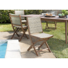 MACABANE - Lot de 2 chaises pliantes acacia et rotin synthétique