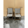 MACABANE - Lot de 2 chaises pliantes acacia et rotin synthétique