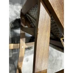 MACABANE - Lot de 2 chaises pliantes acacia et rotin synthétique