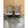 MACABANE - Lot de 2 chaises pliantes acacia et rotin synthétique
