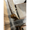 MACABANE - Lot de 2 chaises pliantes acacia et rotin synthétique