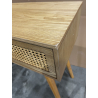 MACABANE - Console couleur naturel 2 tiroirs cannage