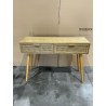 MACABANE - Console couleur naturel 2 tiroirs cannage