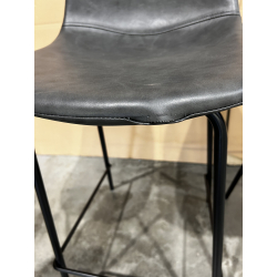 MACABANE - Lot de 2 tabourets de bar John anthracite hauteur d'assise 65cm