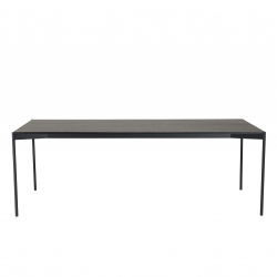 MACABANE - Table à manger rectangulaire noire 220x100cm piètement métal