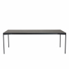 MACABANE - Table à manger rectangulaire noire 220x100cm piètement métal