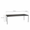 MACABANE - Table à manger rectangulaire noire 220x100cm piètement métal