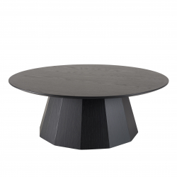 MACABANE - Table basse ronde noire 90x90cm