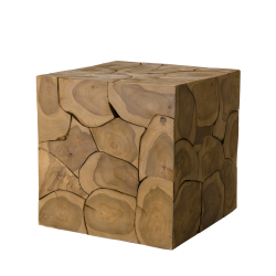 MACABANE - Cube 40x40cm Teck nature