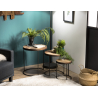 MACABANE - Set de 2 tables d'appoint rondes gigogne Teck recyclé Acacia