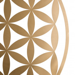 MACABANE - Décoration murale ronde 95x95cm métal doré