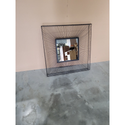 MACABANE - Miroir carré métal noir