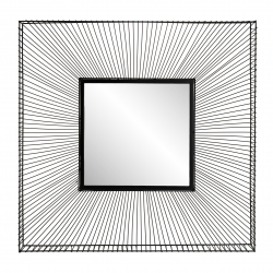 MACABANE - Miroir carré métal noir