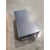 MACABANE - Table basse rectangulaire noire métal 2 tiroirs cannage marron
