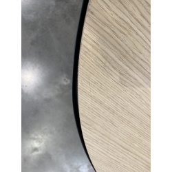 MACABANE - Table basse coque base métal noir, plateau bois clair