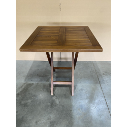 MACABANE - Table carrée pliante 70 x 70 cm en bois Teck huilé