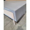 MACABANE - Table basse grise et beige 1 niche 2 tiroirs