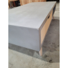 MACABANE - Table basse grise et beige 1 niche 2 tiroirs
