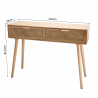MACABANE - Console deux tiroirs cannage couleur naturel