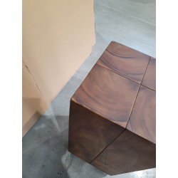 MACABANE - Table d'appoint carrée haute 38x38cm bois Suar