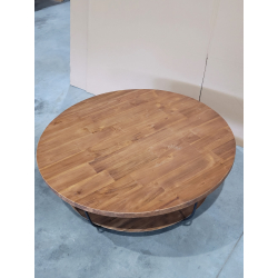MACABANE - Table basse coque noire double plateau 100 x 100 cm