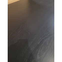 MACABANE - Table à manger ovale noire 240x104cm piètement métal