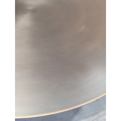 MACABANE - Table basse ronde 120x120cm en fer noir et bordure dorée