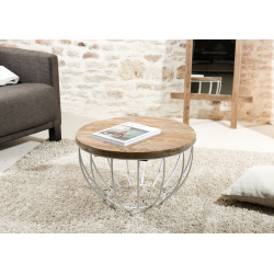 MACABANE - Table basse coque blanche 60 x 60 cm