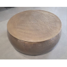 MACABANE - Table basse ronde 106x106cm effet martelé aluminium doré