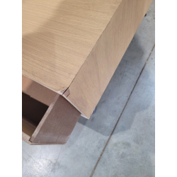 MACABANE - Table basse bois naturel 4 tiroirs pieds épingles métal noir
