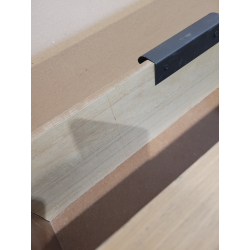 MACABANE - Table basse bois naturel 4 tiroirs pieds épingles métal noir